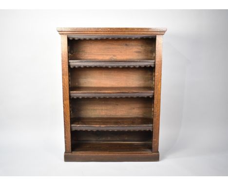 An Edwardian Oak Three Shelf Open Bookcase, 83.5cms Wide 