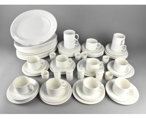 A Large Royal Doulton White Glazed Service to Comprise Oval Dishes, Cups, Saucers, Side Plates etc 