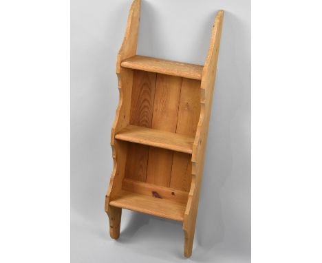 A Modern Pine Narrow Wall Hanging Three Shelf Unit, 30cms Wide 