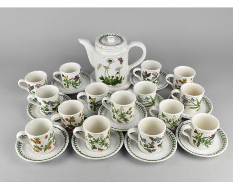 A Collection of Portmeirion Coffeewares to Comprise Coffee Cans and Saucers and a Coffee Pot (Some Condition Issues) 