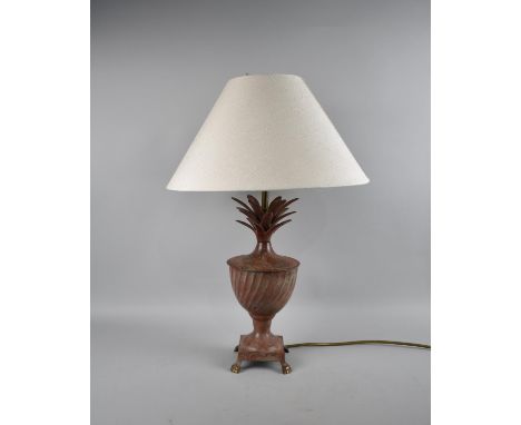 A Modern Metal Table Lamp and Shade in the From of a Pineapple, 52cms High 