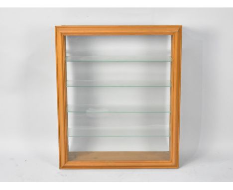 A Modern Wall Mounting Four Shelf Display Cabinet, Missing Back Panel, 57cms Wide 