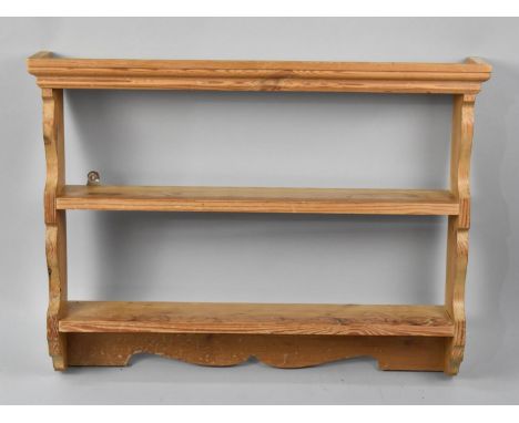 A Modern Pine Three Shelf Unit, 68cms Wide 