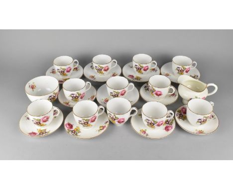 A Royal Worcester Part Service to Comprise Twelve Cups, Five Saucers, Six Smaller Saucers, Milk Jug and a Sugar Bowl 