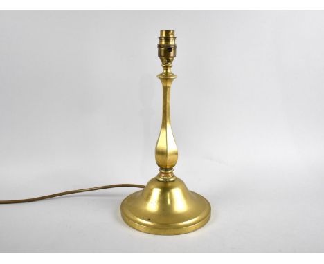 A Modern Brass Table Lamp, No Shade, 32cm High 