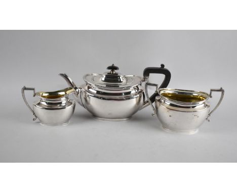 A Silver Plated Britannia Metal Three Piece Tea Service 