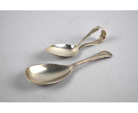 A Silver Caddy Spoon with Banded Trim by R F Mosley &amp; Co (Robert Fead Mosley), Sheffield 1925, Together with a Spoon Havi