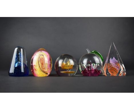 Five Various Caithness Paperweights to Comprise Nova, Cinderella, Caliph, Windfall and Pyramid Twist, with One Box 