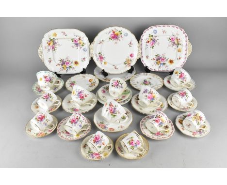 A Collection of Various Royal Crown Derby Derby Posies China to Comprise Tea Cups and Saucers, Coffee Cans and Saucers, Cake 