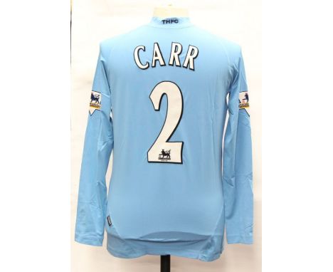 Tottenham Hotspur: A Tottenham Hotspur away football shirt, match issued, 2003-04, long-sleeved, Carr 2, Kappa, unsigned, gen