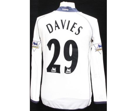 Tottenham Hotspur: A Tottenham Hotspur home football shirt, match issued, 2002-03, long-sleeved, Davies 29, Size XXL, Kappa, 