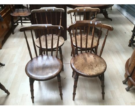 A collection of seven various chairs comprising two captains chairs, one in mahogany and beech, the other in elm, together wi