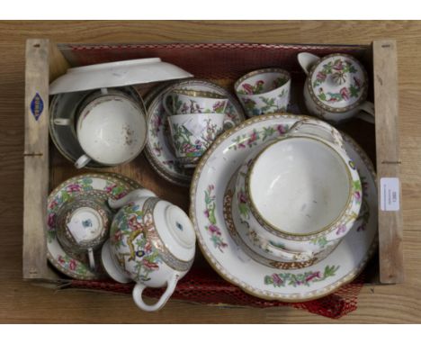 A Coalport late 19th Century early 20th Century Indian Tree, painted part dinner and tea service (1 box) (Q)