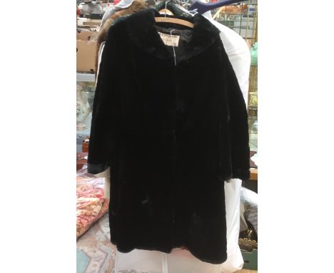 A cream wool 1960's ladies coat in mohair, pure wool with mottled button and a green, beige and grey check wool coat by Julia