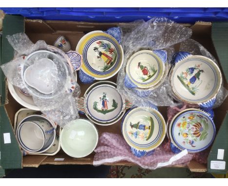 One box of Quimper ceramics, France