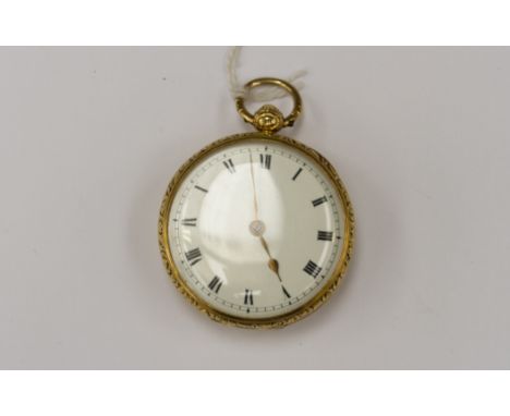 An 18ct gold William IV open faced pocket watch by William Woof, Tunbridge, No.52069, fusee movement, diamond end stone, the 