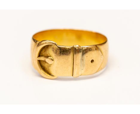 An 18ct gold buckle ring, size R, total weight approx  5.6 gms