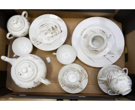 Oriental ceramics; a Japanese porcelain Geisha girl tea service (1 box)