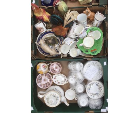 A collection of Royal Albert Brigadoon tea service Paragon commemorative wares, blue and white plate and others