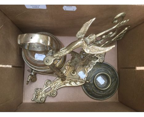 Brass Victorian style maritime type bell and hanging frame plus design clinic Cornish night light holder (3)