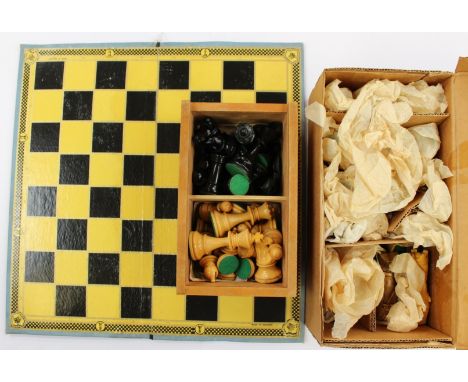 Chess set with board along with Chinese chess pieces