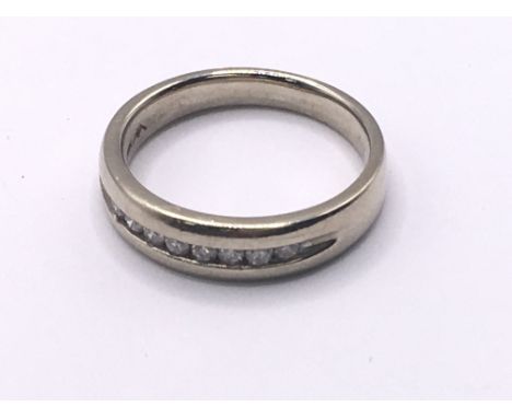 9ct gold diamond 1/2 eternity ring. Approx 4.5g. Ring size N. Postage category A.