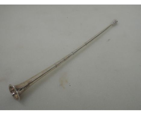 An Edwardian silver hunting horn of traditional form, London 1901, S Mordan & Co