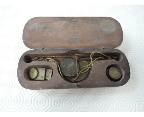 A set of coin scales in box, marked 1773 George III