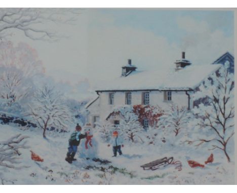A Limited Edition print after Stephen Darbishire, The Snowman, signed