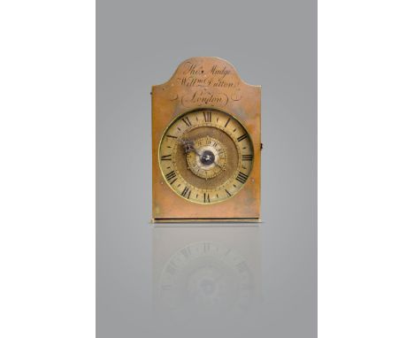 A George III brass cased travelling alarm timepiece by Thomas Mudge and William Dutton, the thirty hour movement with a verge