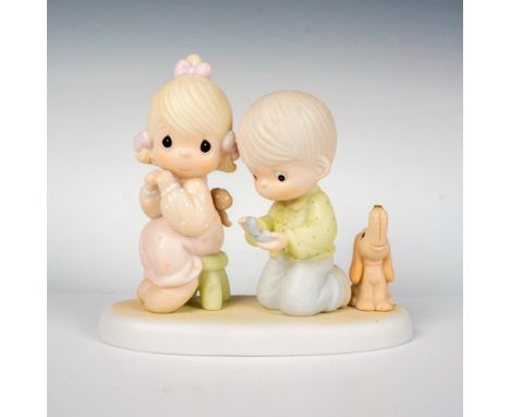 features a proposal with ring sitting on the dogs nose. Precious Moments backstamp. This item has its original box. Box measu