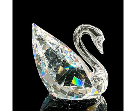 Lead clear crystal swan given to members renewing their membership in 1995. Swarovski etched backstamp. This item has its ori