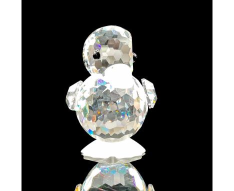 This mini duck was part of the Beauties of the Lake theme group. The standing duck has a clear crystal faceted body, black ey