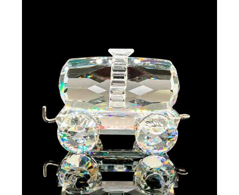 Part of When We Were Young group. Clear barrel body with silver hook and latch. Swarovski backstamp. 7471 000 006. This item 