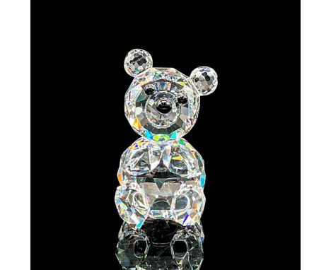 Brilliant clear crystal seated teddy bear. Swarovski etched backstamp. Includes original box 4.75"H x 3.25"dia. Certificate o