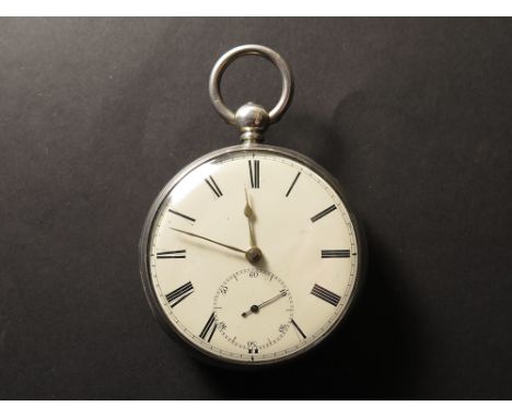 English fusee cylinder silver pocket watch with key, London 1851, the good quality movement signed J Ratcliffe London. The of