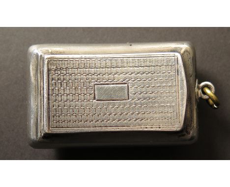 George IV Silver pill or snuff box, hallmarked birmingham 1825 by Thomas Freeman, with a curved bodt, approx length 48mm