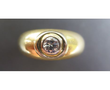18ct Gents Solitaire Diamond Ring Diamond approx 0.75ct size S weight 12.0 grams