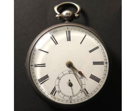 William IV silver open face fusee pocket watch, London 1832, by Y Rovas of London, the white enamel dial with black Roman num