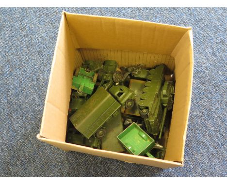 Mixed military toys to include Dinky army trucks and tanks together with a selection of Dinky and Meccano planes