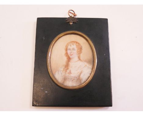 18th century portrait miniature of Henrietta Maria of France copy of ealier by Van Dyck