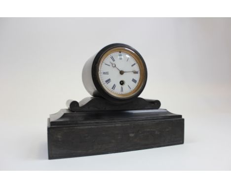 Heavy mantle clock, front face key wound, movement numbered 5234