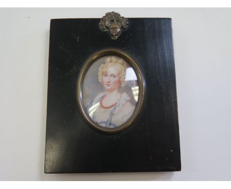 Very finely painted regency period english school portrait miniature of a lady circa 1820