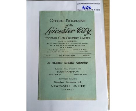 46/47 Leicester City v Tottenham Football Programme: Good condition 4 pager with no team changes.
