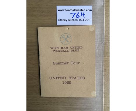 1969 West Ham USA Tour Football Itinerary: Very rare 8 page item including cover. Lists tour party arrangements of flights, m