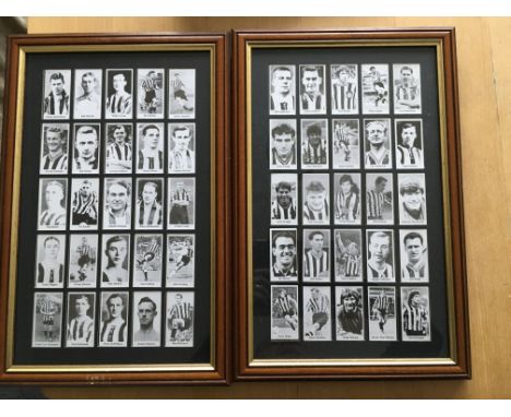 Newcastle United Football Memorabilia: Includes 2 frames containing a set of 50 Newcastle playing legends, 2 original 1947 mo