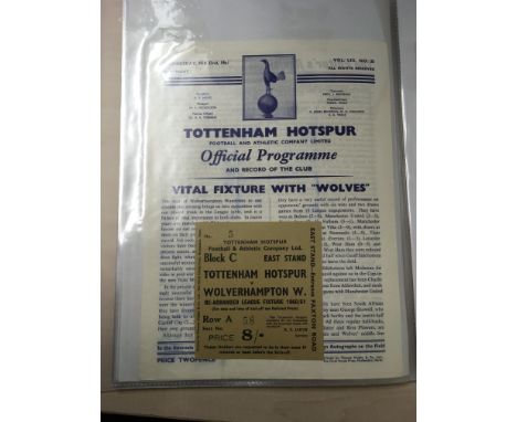 Tottenham Home Double Season Football Tickets: 25 programmes including a few friendlies and reserves. 17 tickets of League an