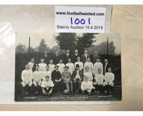 Norwich City 1907/08 Football Postcard: Excellent condition original postcard by Wilkinson of squad and management with penci