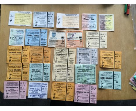 Tottenham Home Football Ticket Collection: Unmissable private lot of tickets from the 60s and 70s. Includes Olympiakos Rapid 