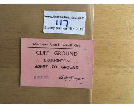 The Cliff 1956 Manchester United Youth Cup Programme + Ticket: Kenny Morgans own programme and ticket for Youth Cup 1st round